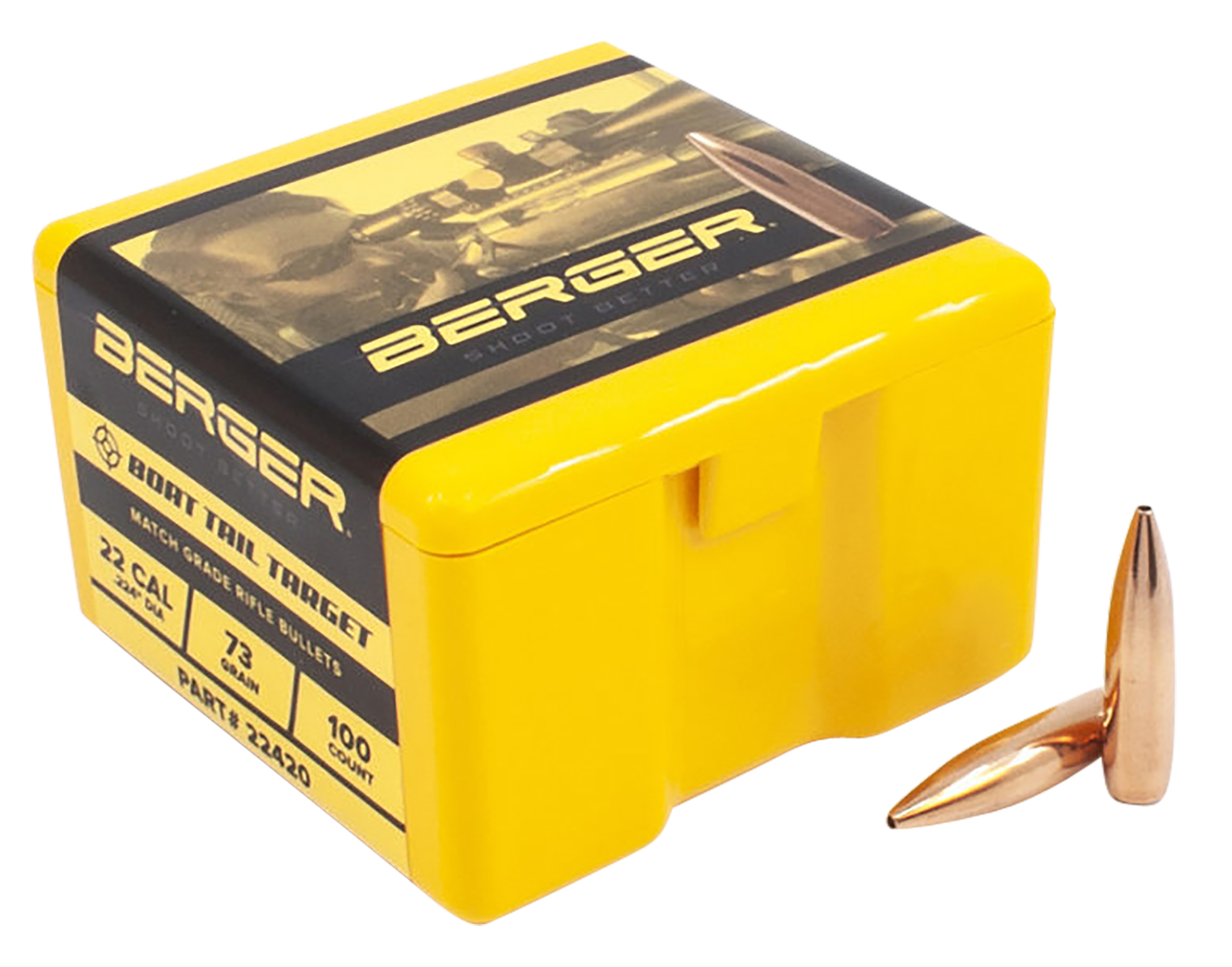 Berger Bullets Target, Berg 22420 Bull .224 73g Target Bt 100