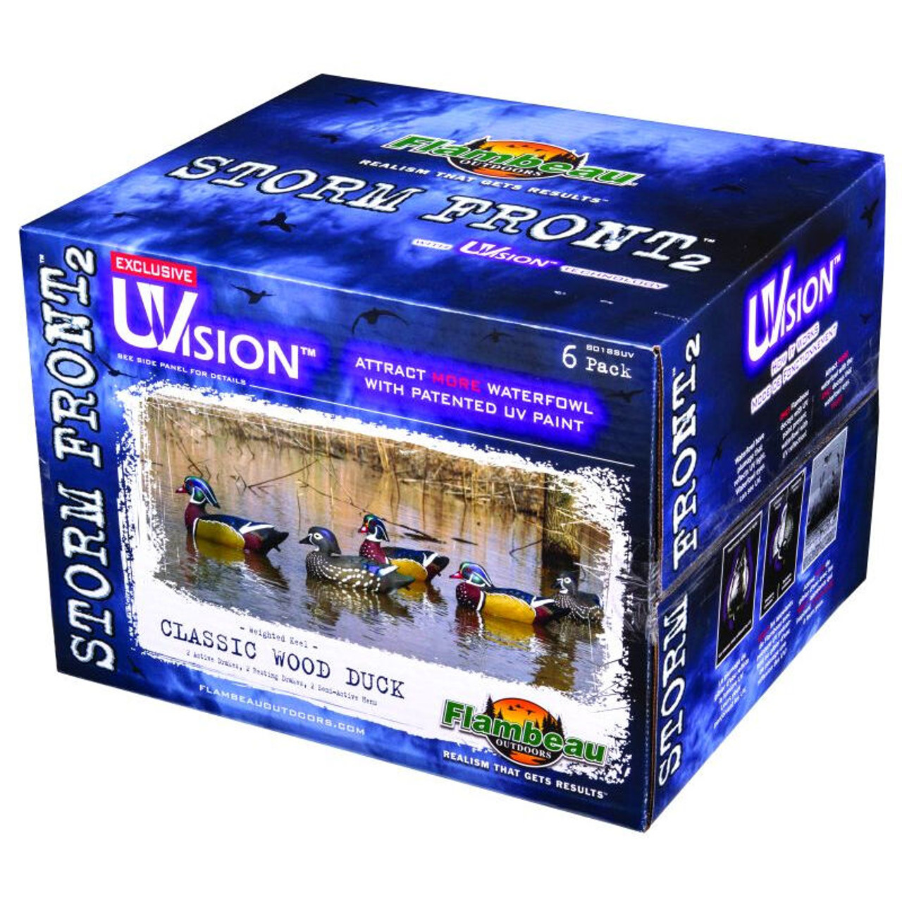 Flambeau Storm Front 2 Classic Floater Wood Duck Decoys - 6 Pack