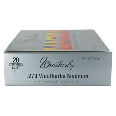 Weatherby .270 Weatherby Magnum Unprimed Rifle Brass 20cnt-BRASS270