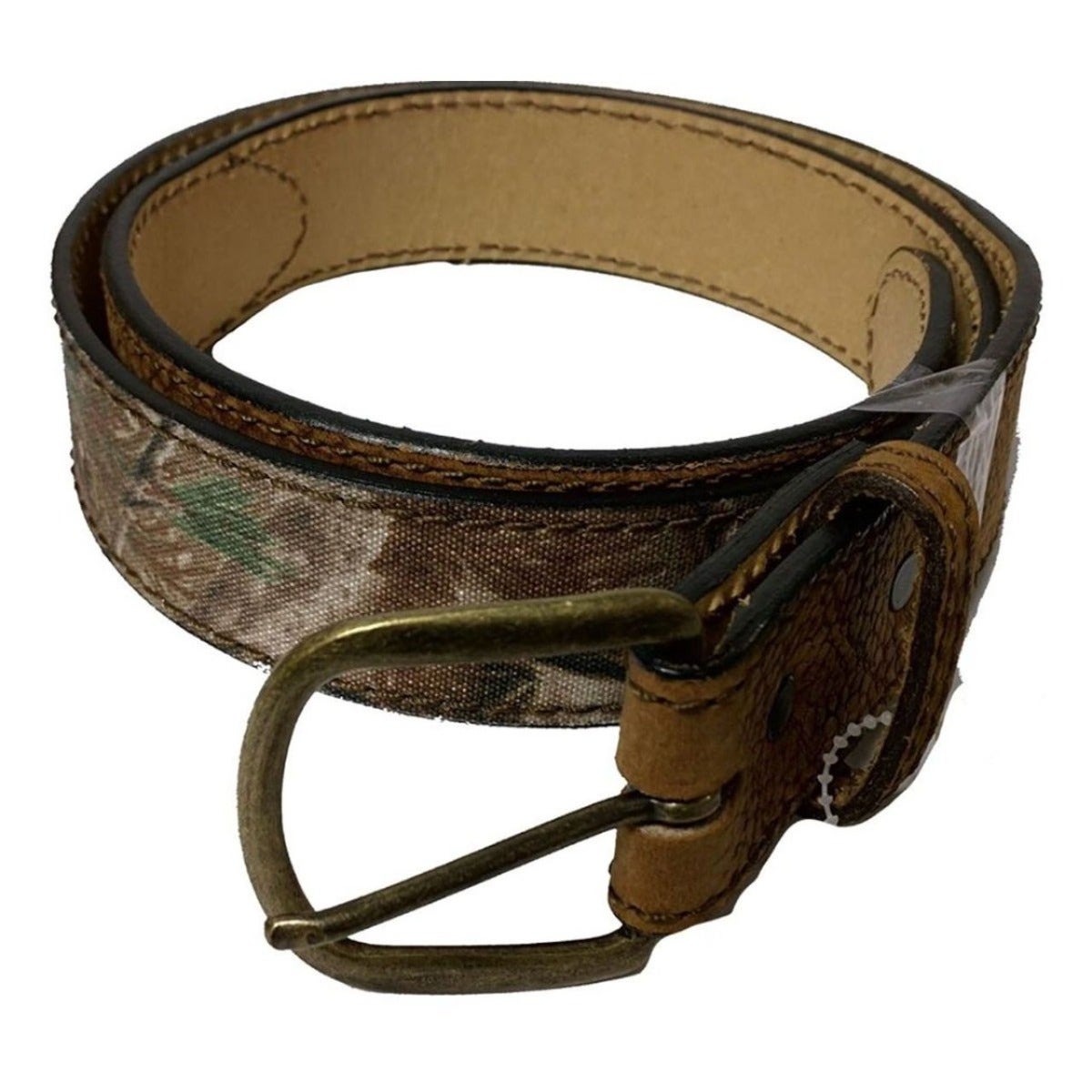 AAE Leathercraft Men's Camo Brass Buckle 1-1/2" Belt