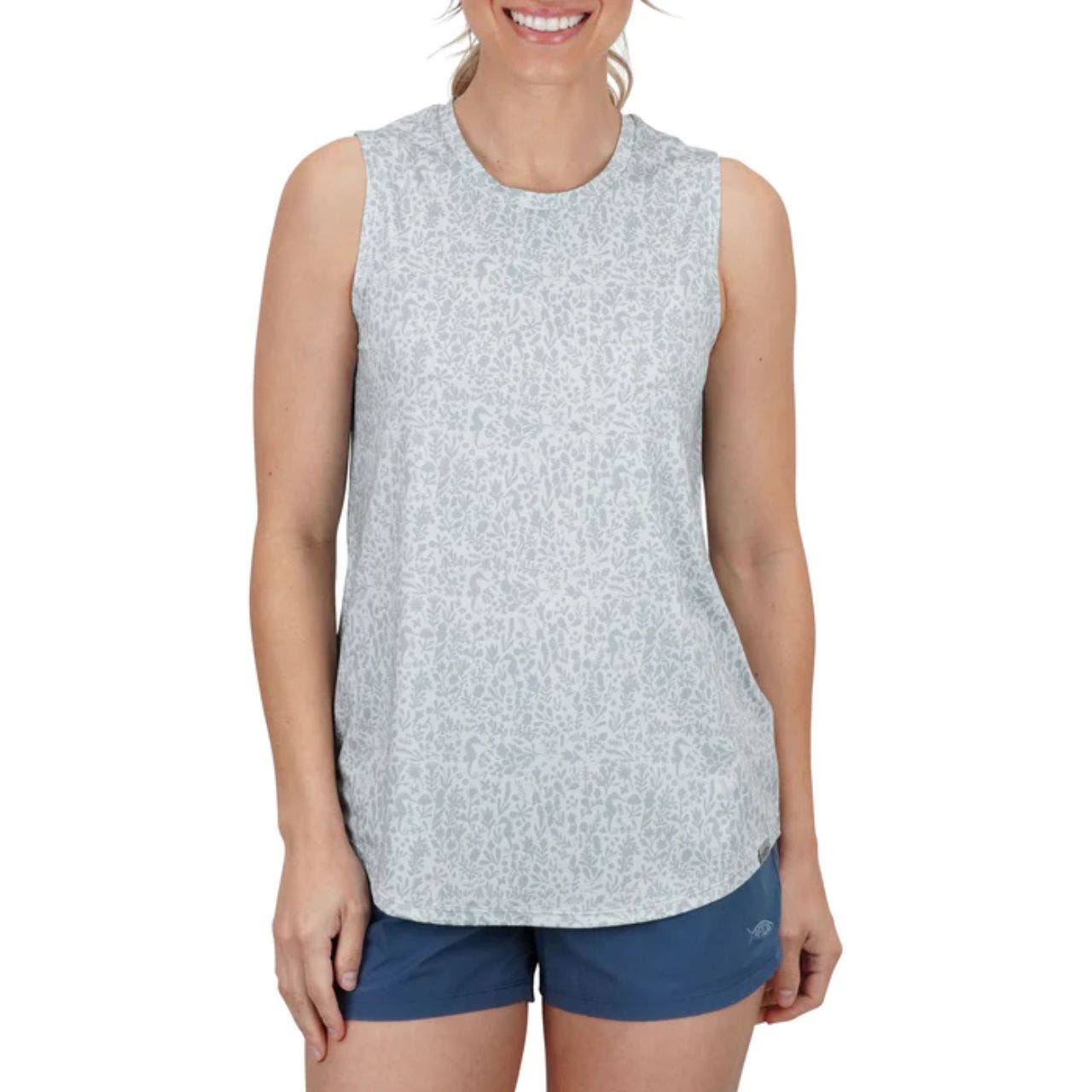 Aftco Women's Sandbar Sun Protection Tank-Harbor Grey