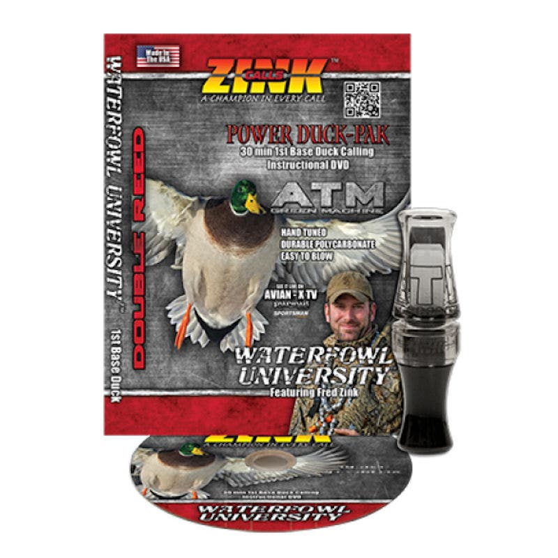 Zink Calls ATM Green Machine Polycarbonate Duck Call and DVD Gun Smoke