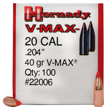 Hornady V-MAX .20 Cal 40 gr Bullets-100cnt