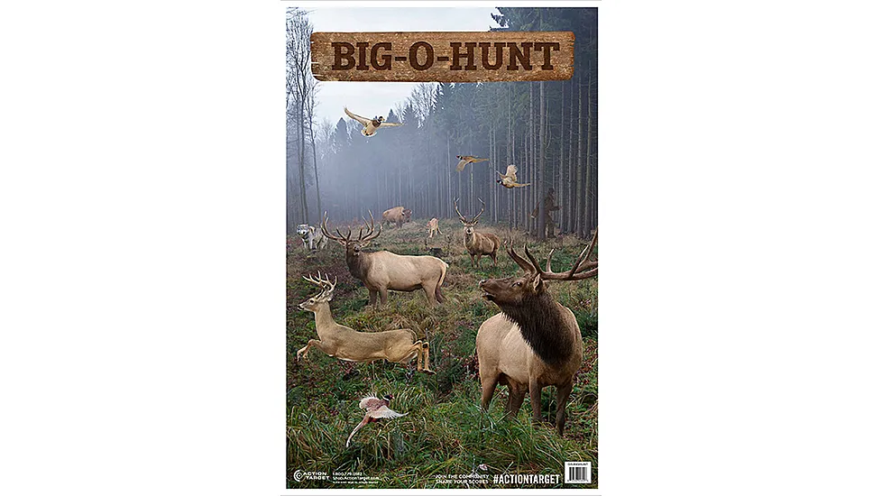 Action Target GS-BIGHUNT-100 Action Big-O-Hunt Hanging Paper 23" X 35" Anima