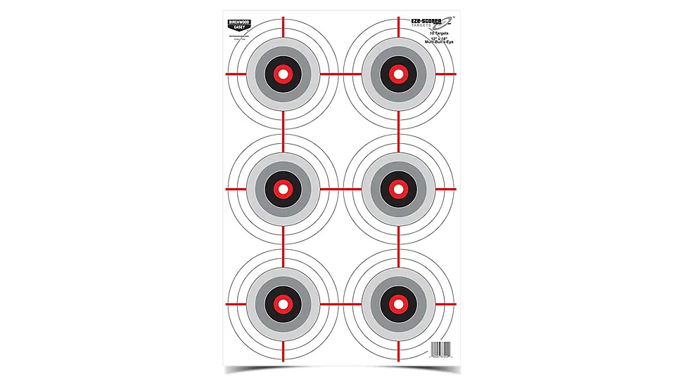 Birchwood Casey Eze-Scorer 12"x18" Mlti Bull's-Eye Tgt 10 37209