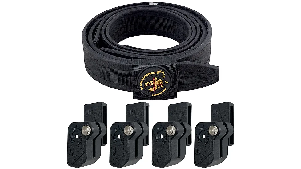 Black Scorpion Outdoor Gear Competition Rig - 1 Pro HD Belt, 4 Ambidextrous Double Stack Mag Pouches