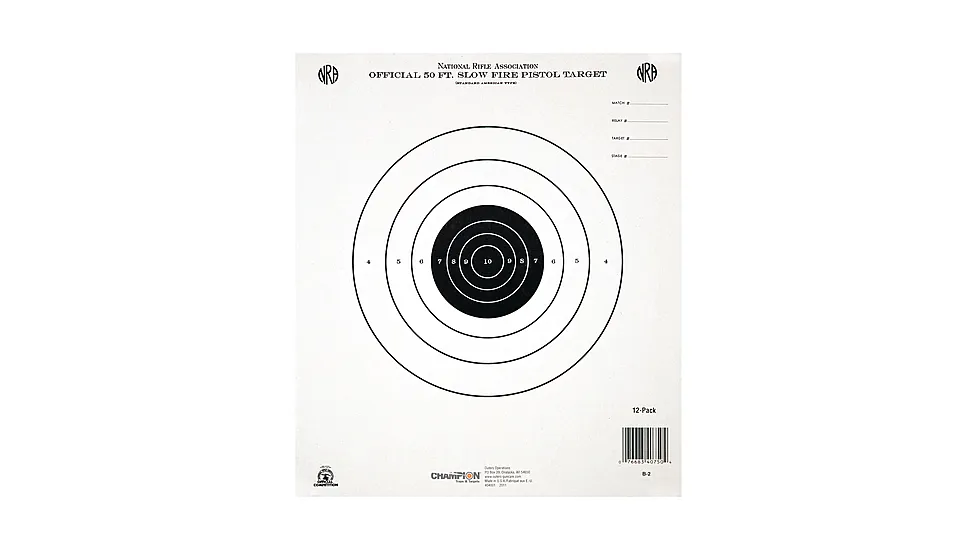 Champion Targets 50ft Slow Fire Target GB2 12/PK