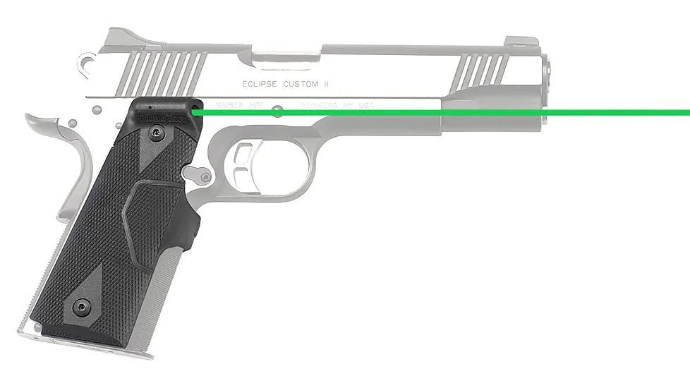 Crimson Trace Front Activation Green Lasergrip for 1911 Government/Commander