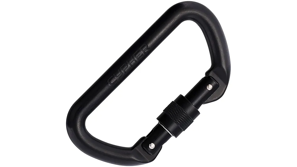 Cypher D Screw Gate Carabiner Black