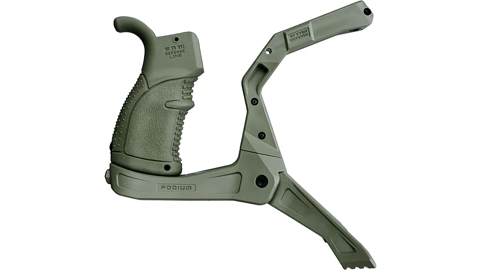 FAB Defense AR-15 Quick Deployment Bipod with an Integrated AGR-43 Pistol Grip
