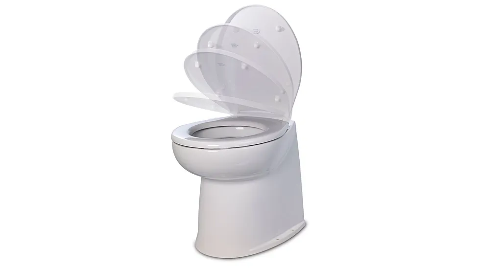 Jabsco 17" Deluxe Flush Fresh Water Electric Toilet w/Soft Close Lid