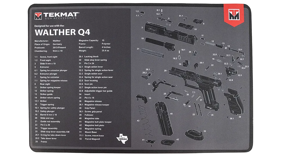 TekMat TEKR17WALQ4SF Walther Q4 SF Cleaning Mat