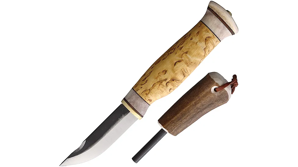 Wood Jewel Curly Birch Fixed Blade Combo