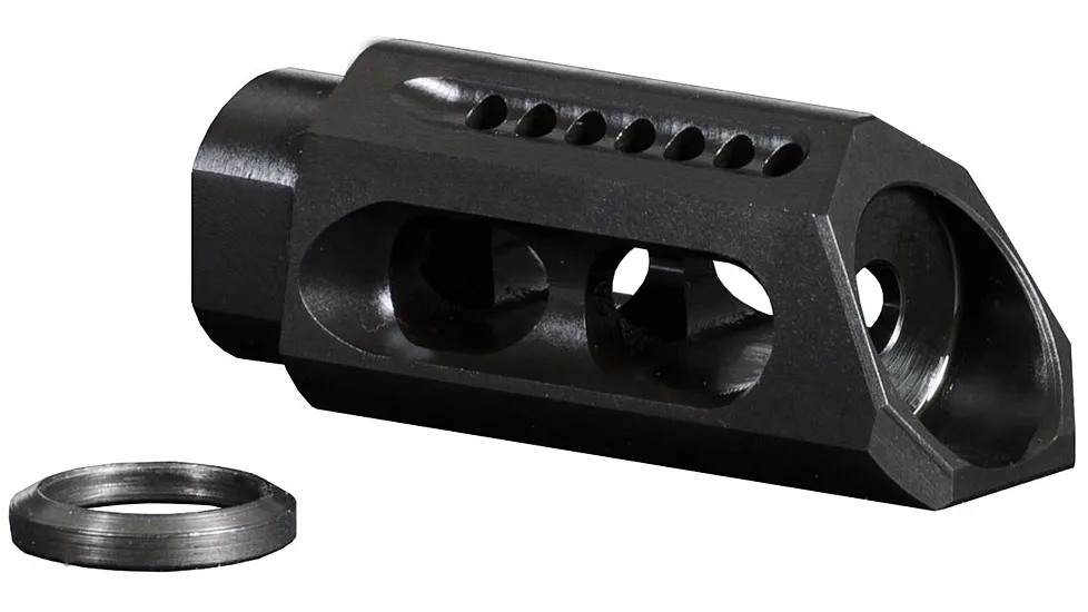 Yankee Hill 26-MB-A Slant Muzzle Brake 5.56mm Threaded 1/2-28" TPI Steel Black