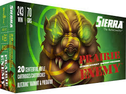 Sierra Prairie Enemy .243 Winchester 70gr BlitzKing 20Rnd Rifle Ammunition