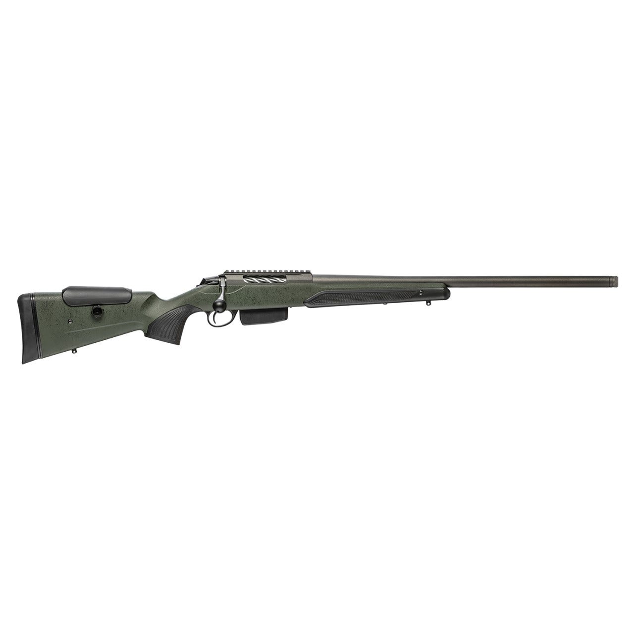 Tikka T3x Super Varmint 6.5 PRC Rifle 23.70" Black Webbed Green JRTXRSV319