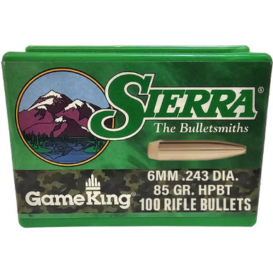 Sierra GameKing 1530 .243 Cal 85 gr HPBT Bullets-100cnt