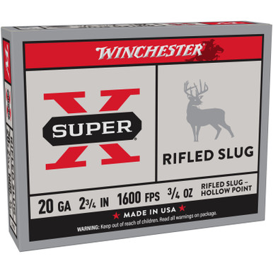 Winchester X20RSM5 SuperX Rifled Slug HP 20 Gauge 2.75" 3/4 oz 5 Rounds