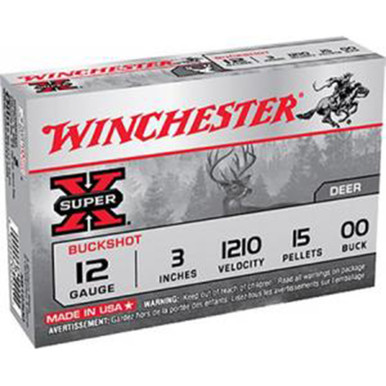 Winchester XB12300 SuperX 12 Gauge 3" 15 Pellets 00 Shot 5 Rounds