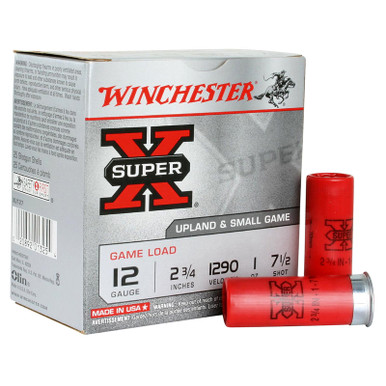 Winchester XU127 SuperX Game Load 12 Gauge 2.75" 1 oz 7.5 Shot 25 Rounds