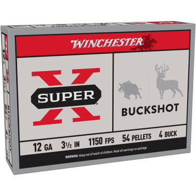 Winchester XB12L4 SuperX 12 Gauge 3.5" 54 Pellets #4 Buck 5 Rounds