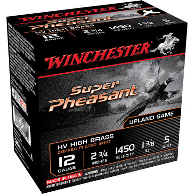 Winchester X12PHV5 Super Pheasant HV HB 12 Gauge 2.75" 1 3/8 oz 5 Shot 25 Rounds