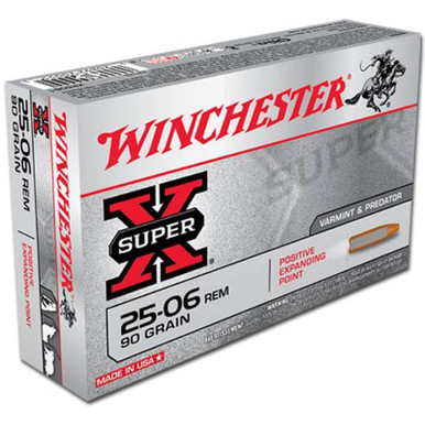 Winchester X25061 Super-X 25-06 Rem 90 GR Positive Expanding Point 20 Rounds