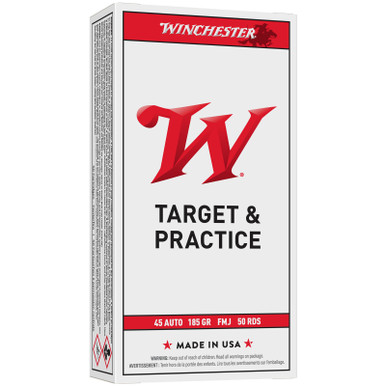Winchester USA45A USA 45ACP 185 GR FMJ 50 Rounds
