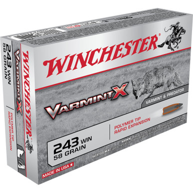 Winchester X243P Varmint X 243 58 GR Poly Tip 20 Rounds