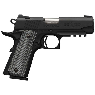 Browning 1911-380 .380 ACP 3.62" Black/Gray G10 Grip Black Stainless Steel 8+1rd