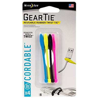 Nite Ize Gear Tie Cordable 3" Assorted