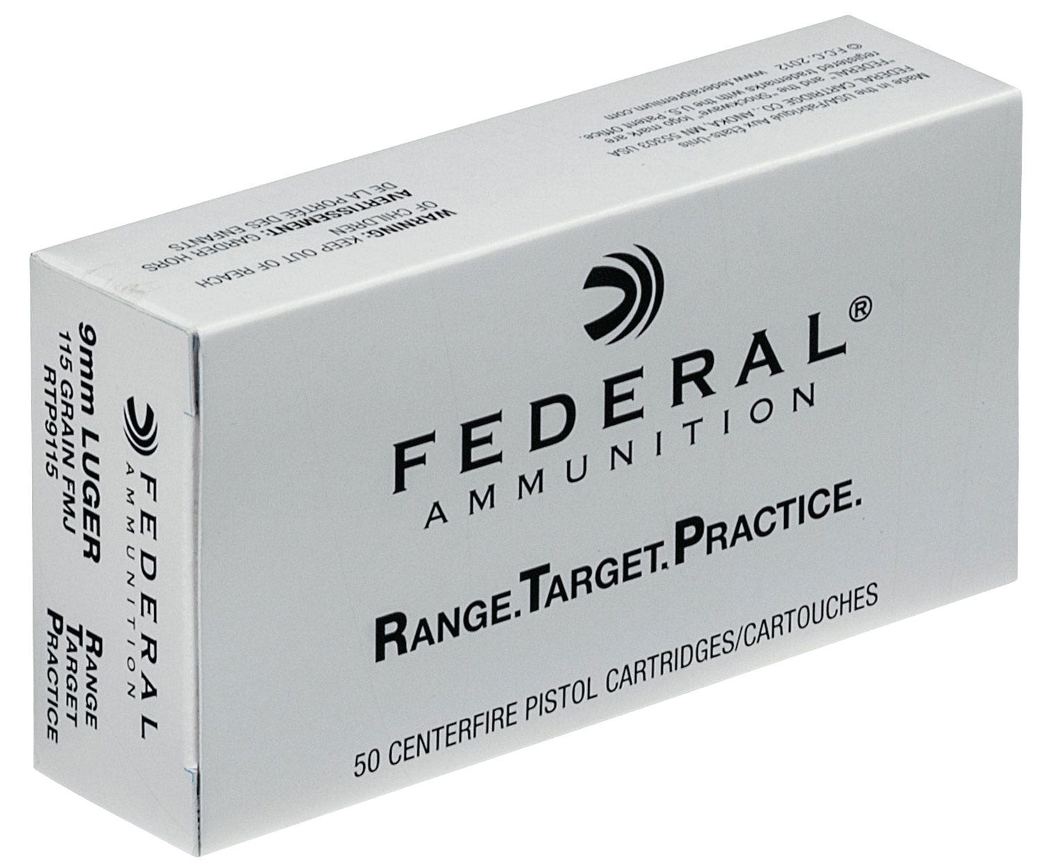 Federal Ammunition Range, Target and Practice Ammo 9mm 115Gr. 50/Box