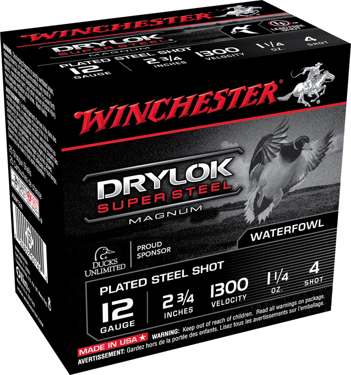 Winchester 12 Ga. 2.75" #4 Drylok Super Steel Magnum Shotshell 25/Box