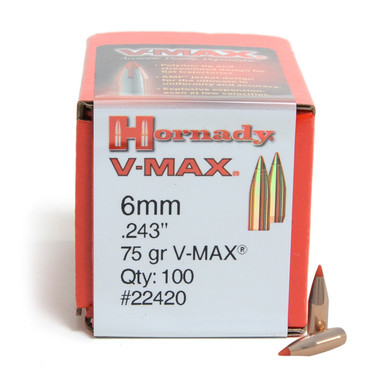 Hornady V-MAX 6mm 75 gr Bullets-100cnt