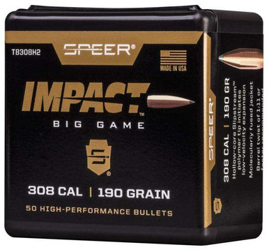 Speer Impact TB308H2 .30 Cal 190 gr Ballistic Tip Bullets-50cnt
