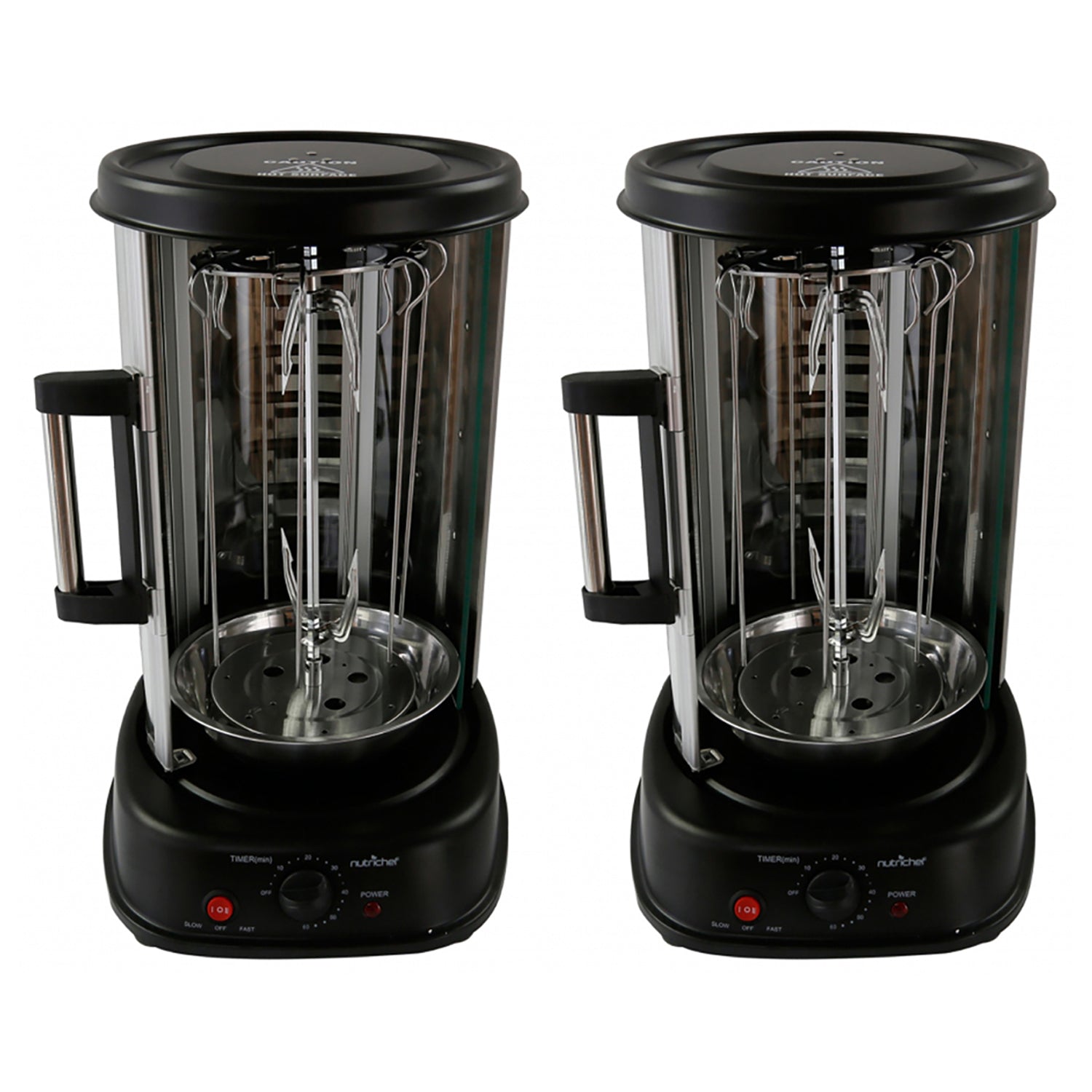 NutriChef PKRTVG34 Kitchen Countertop Rotisserie Toaster Oven Cooker (2 Pack)