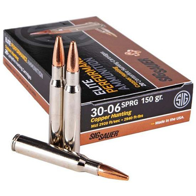 Sig Sauer Elite Copper Hunting .30-06 Springfield 150gr Jacketed Hollow Point 20Rnd Rifle Ammunition