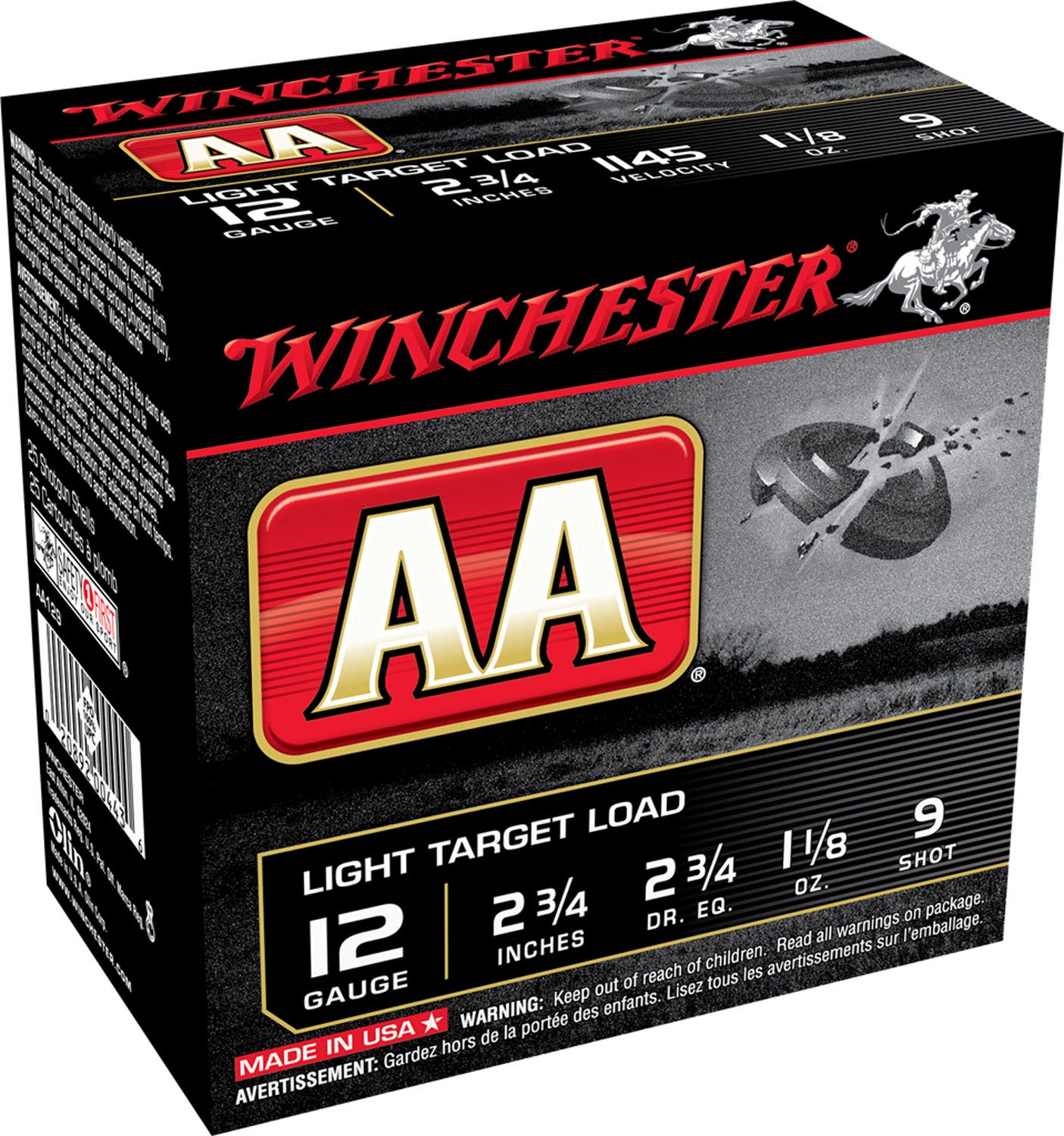 Winchester AA Light Target 12 GA 2.75" #9 Lead 25/Box