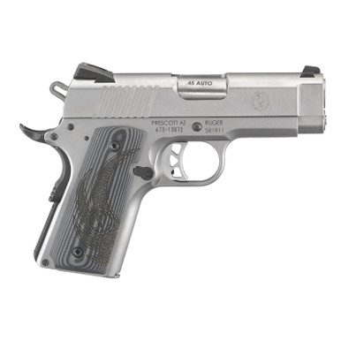Ruger SR1911 45 ACP 3.6" Gray G10 Grips Stainless Steel 7rd