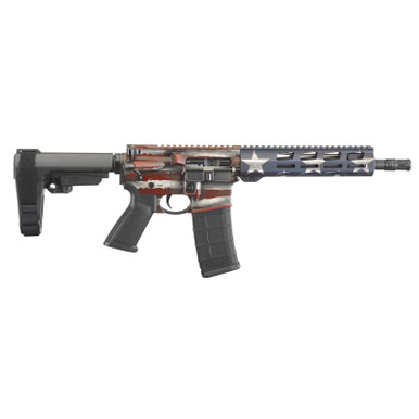 Ruger AR-556 AR-15 Pistol 5.56/.223 10.5" Barrel SBA3 Pistol Brace M-LOK American Flag 30rd