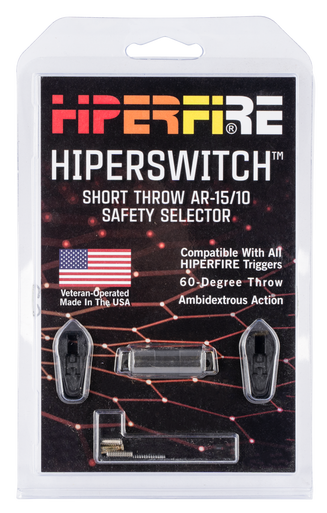 Hiperfire Hiperswitch Short Throw AR-15/10 Black Steel Safety Selector
