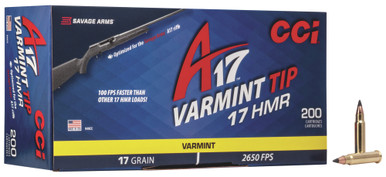 CCI 17 HMR A17 17 GR Varmint Tipped Per 200