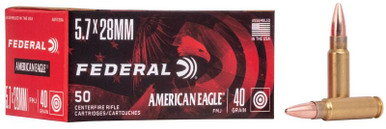 Federal American Eagle Handgun 5.7mmX28mm 40 GR Full Metal Jacket Per 50