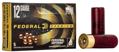 Federal Premium Personal Defense 12 Gauge 2.75" Buckshot 9 Pellets 00 Buck 5 Box