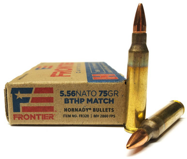 Frontier Cartridge  5.56 NATO 75gr Boat Tail Hollow Point Match 20Rnd Rifle Ammunition