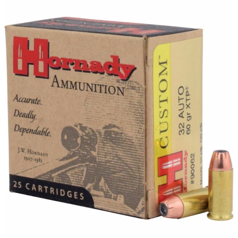 Hornady XTP Ammo 32 Auto 60Gr 25/Box