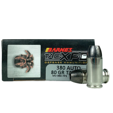 Barnes TAC-XPD 380 ACP 80 gr Per 20 Handgun Ammo