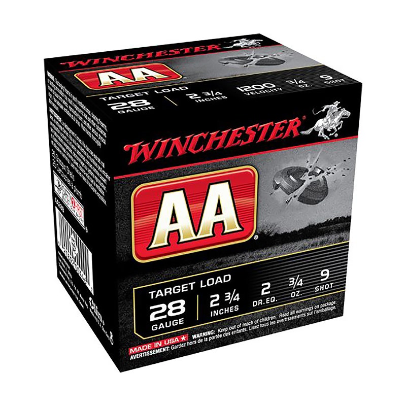 Winchester AA Target Load 28 Ga. 2.75" 1200 FPS 9 Shot 25 Per Box