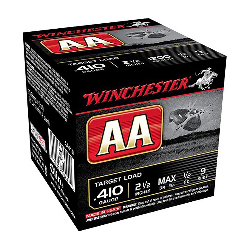 Winchester AA Target Load 410 Ga. 2.5" 1200 FPS 9 Shot 25 Per Box