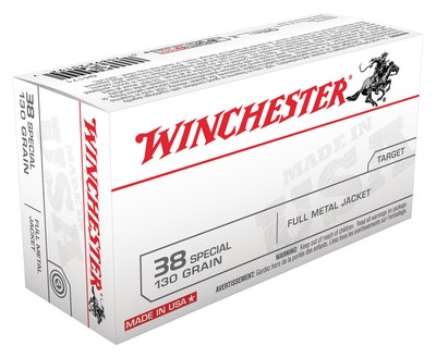 Winchester USA Brand .38 Special 130 Gr FMJ 100/Box